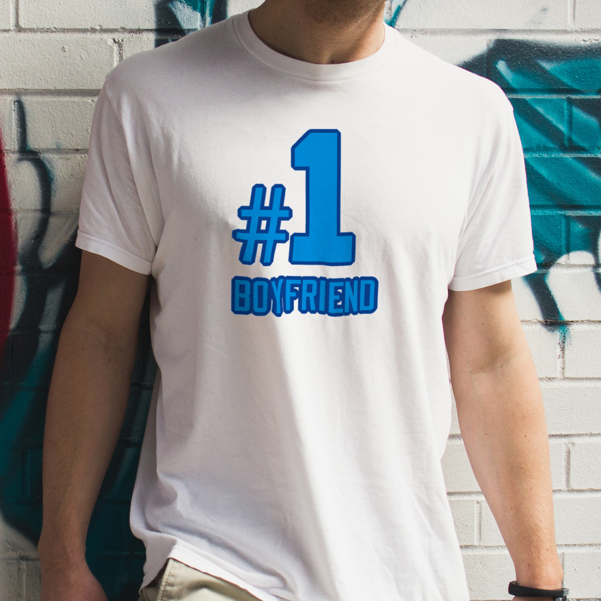 Boyfriend No. 1 - Męska Koszulka Biała