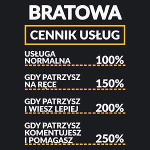 Bratowa - Cennik Usług - Damska Koszulka Czarna