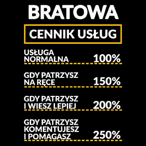 Bratowa - Cennik Usług - Torba Na Zakupy Czarna