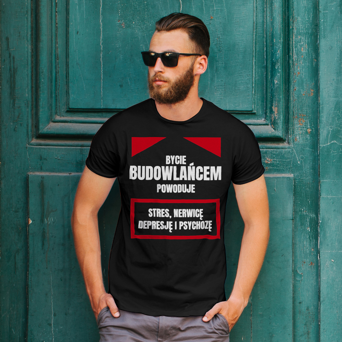 Bycie Budowlańcem - Męska Koszulka Czarna