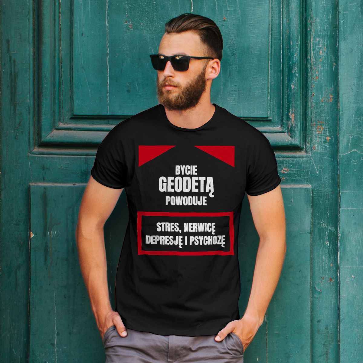 Bycie Geodetą - Męska Koszulka Czarna