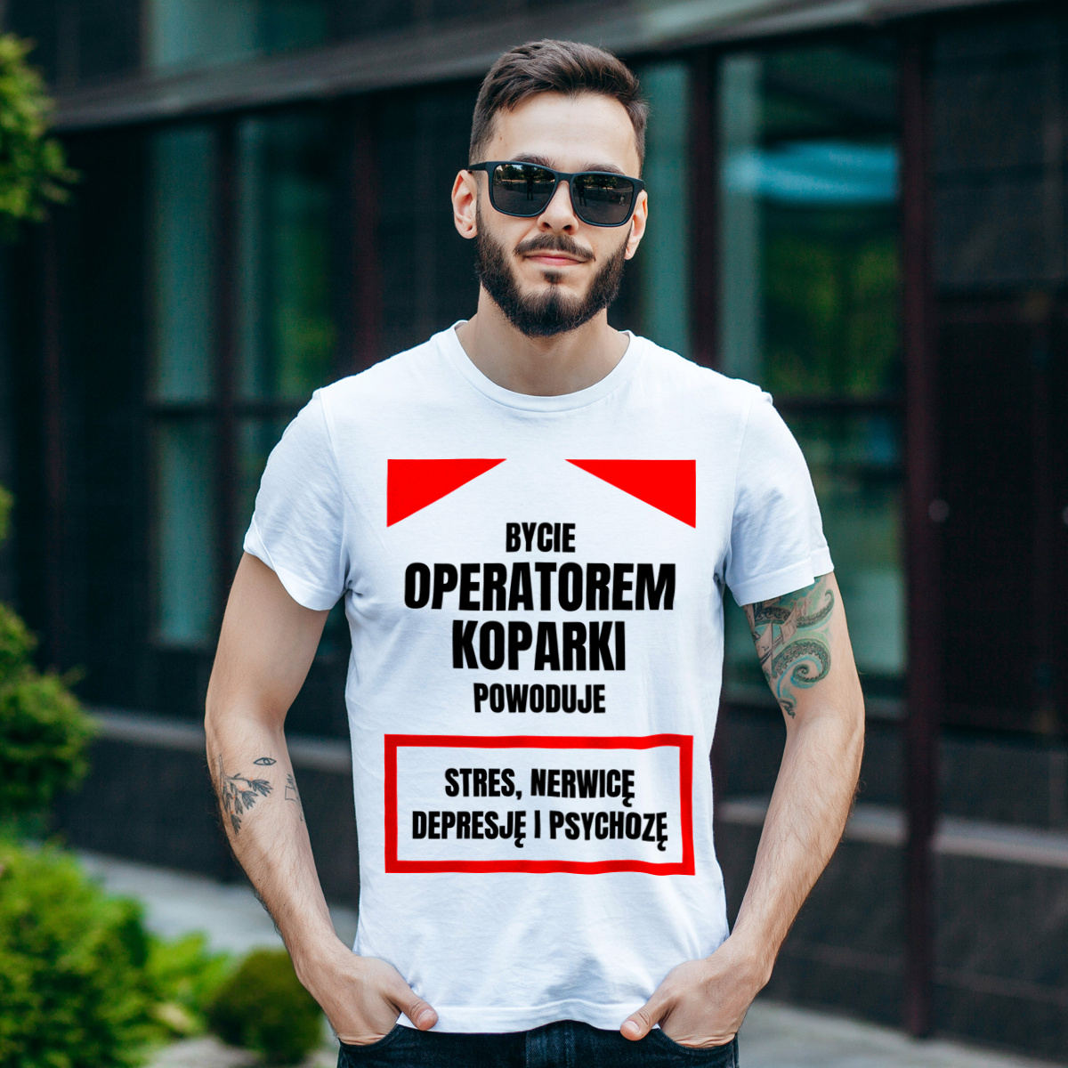 Bycie Operatorem Koparki - Męska Koszulka Biała