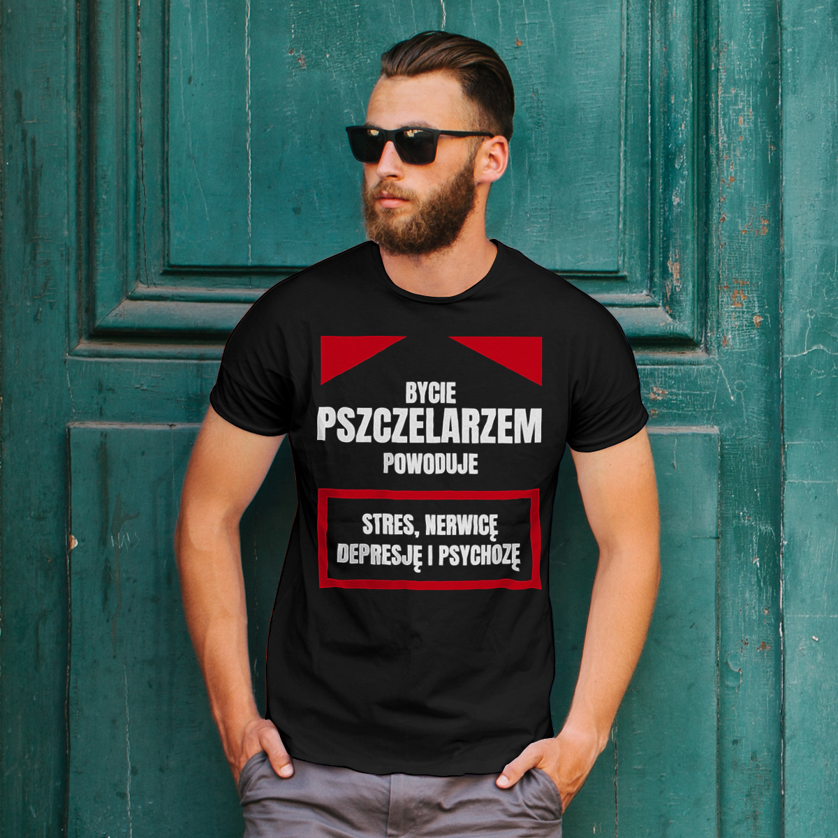 Bycie Pszczelarzem - Męska Koszulka Czarna