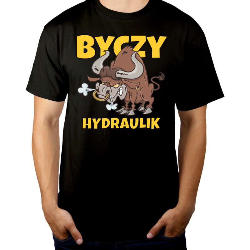 Byczy Hydraulik - Męska Koszulka Czarna