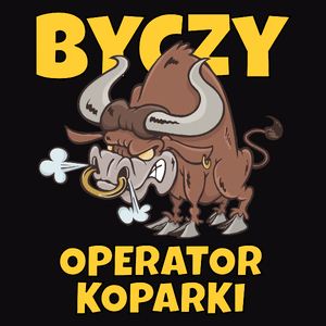 Byczy Operator Koparki - Męska Koszulka Czarna