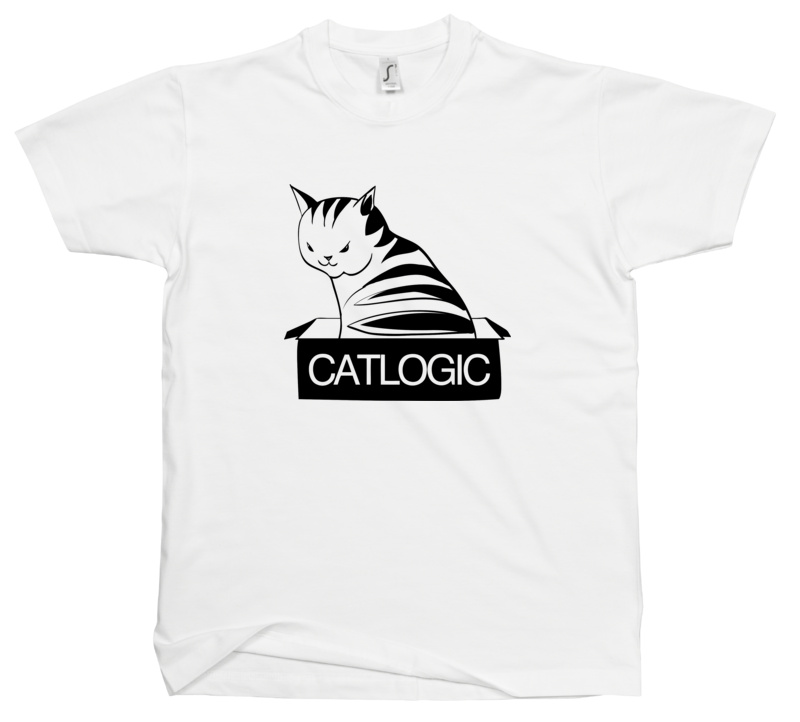 CATLOGIC - Męska Koszulka Biała