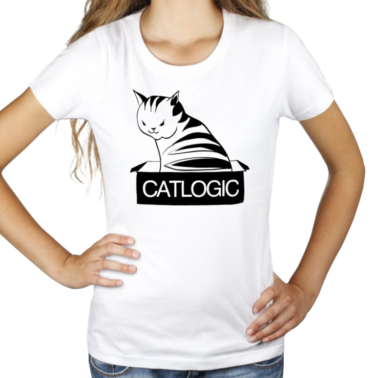 CATLOGIC - Damska Koszulka Biała
