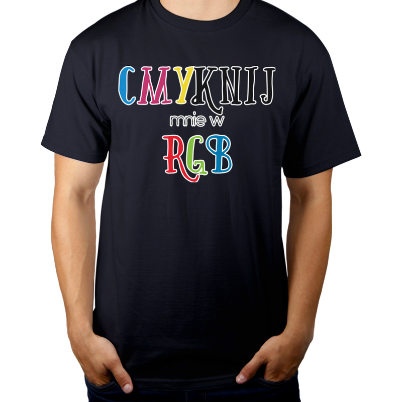 CMYKnij Mnie w RGB - Męska Koszulka Ciemnogranatowa