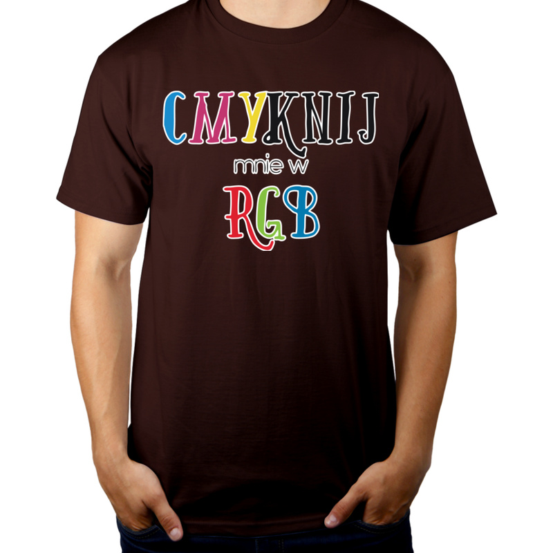 CMYKnij Mnie w RGB - Męska Koszulka Czekoladowa