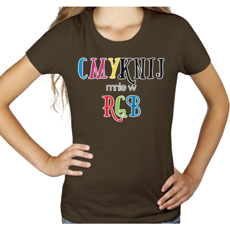 CMYKnij Mnie w RGB - Damska Koszulka Czekoladowa