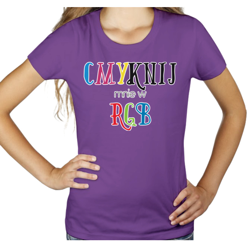 CMYKnij Mnie w RGB - Damska Koszulka Fioletowa
