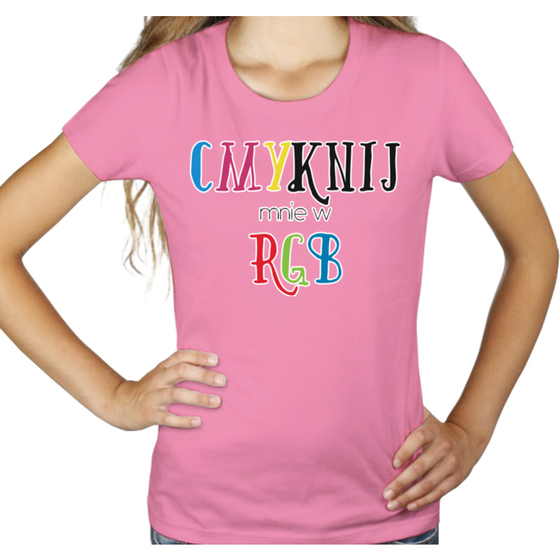 CMYKnij Mnie w RGB - Damska Koszulka Różowa