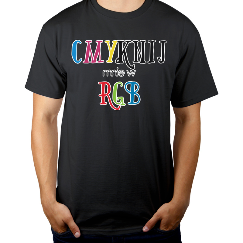 CMYKnij Mnie w RGB - Męska Koszulka Szara