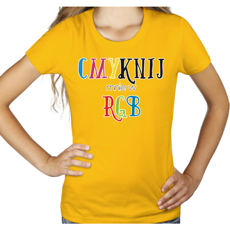 CMYKnij Mnie w RGB - Damska Koszulka Żółta