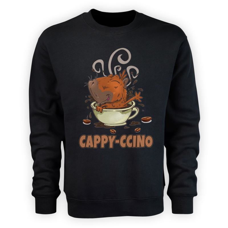Cappyccino kapibara capybara kawa - Męska Bluza Czarna