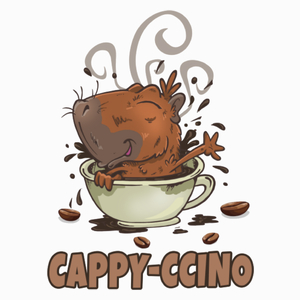 Cappyccino kapibara capybara kawa - Poduszka Biała