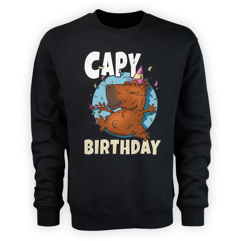 Capy Birthday Kapibara - Męska Bluza Czarna