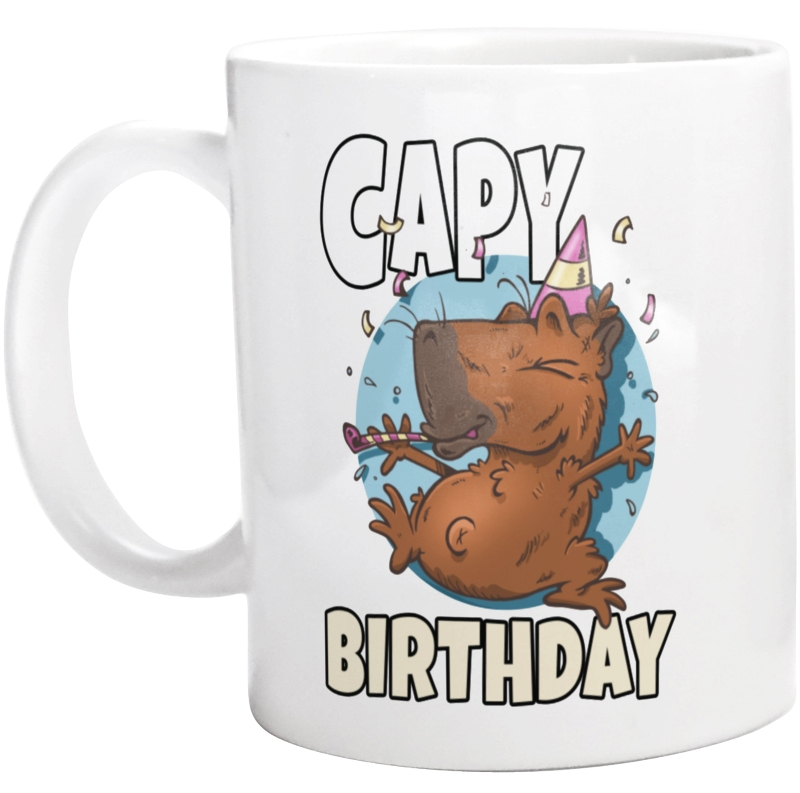 Capy Birthday Kapibara - Kubek Biały