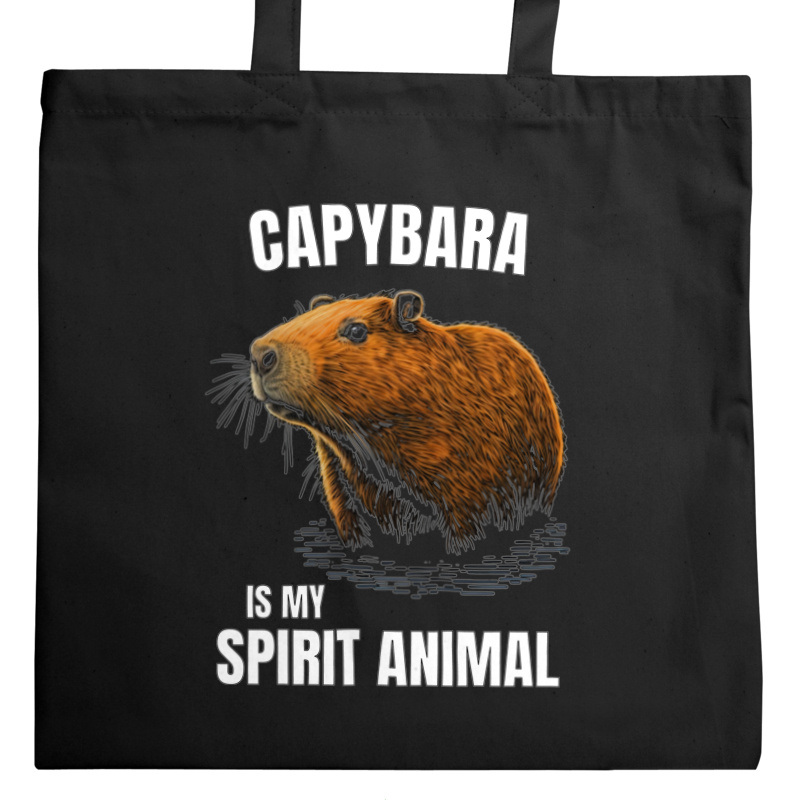 Capybara Is My Spirit Animal - Torba Na Zakupy Czarna