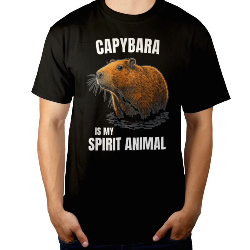 Capybara Is My Spirit Animal - Męska Koszulka Czarna