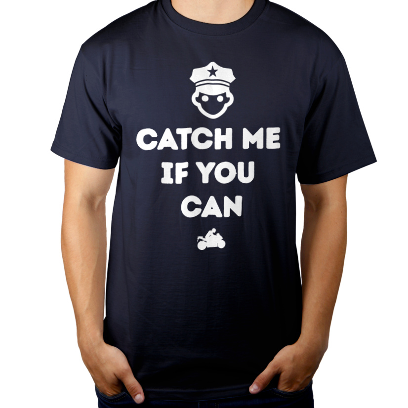 Catch Me If You Can - Męska Koszulka Ciemnogranatowa