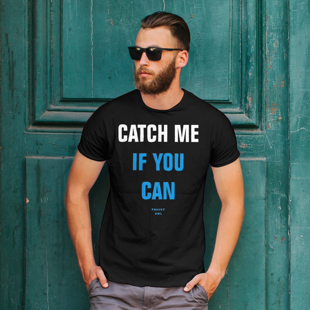Catch Me If You Can - Męska Koszulka Czarna