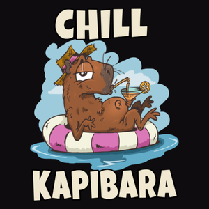 Chill Kapibara - Męska Bluza z kapturem Czarna
