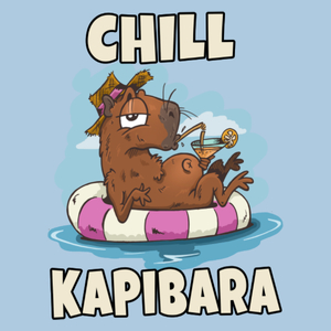 Chill Kapibara - Męska Koszulka Błękitna