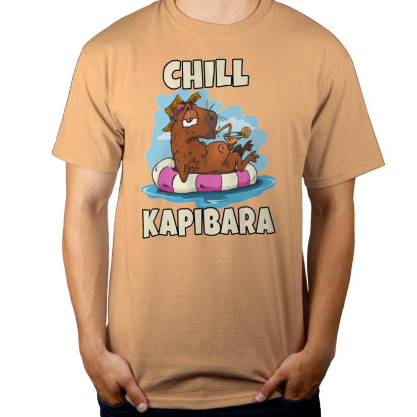 Chill Kapibara - Męska Koszulka Piaskowa