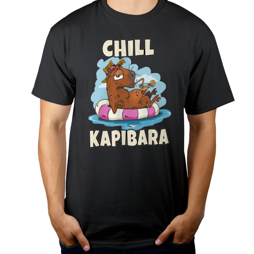 Chill Kapibara - Męska Koszulka Szara