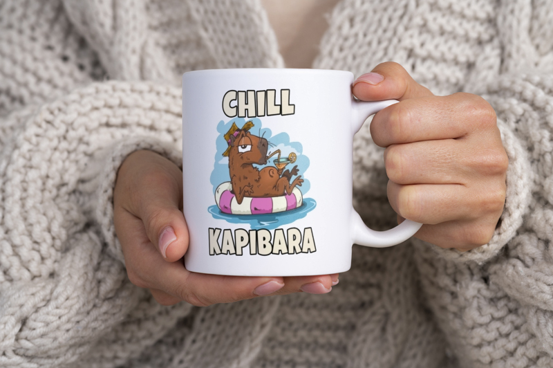 Chill Kapibara - Kubek Biały