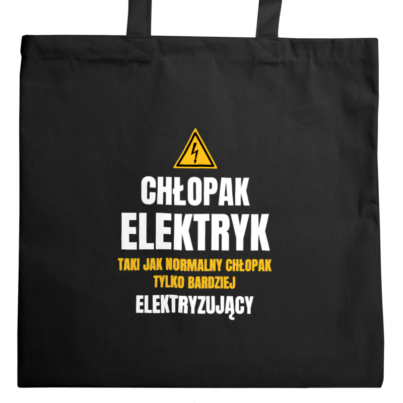 Chłopak Elektryk Elektryzjący - Torba Na Zakupy Czarna
