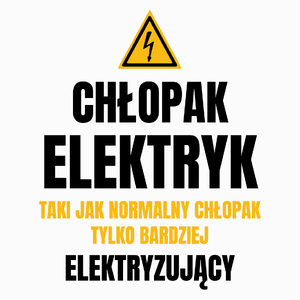 Chłopak Elektryk Elektryzjący - Poduszka Biała