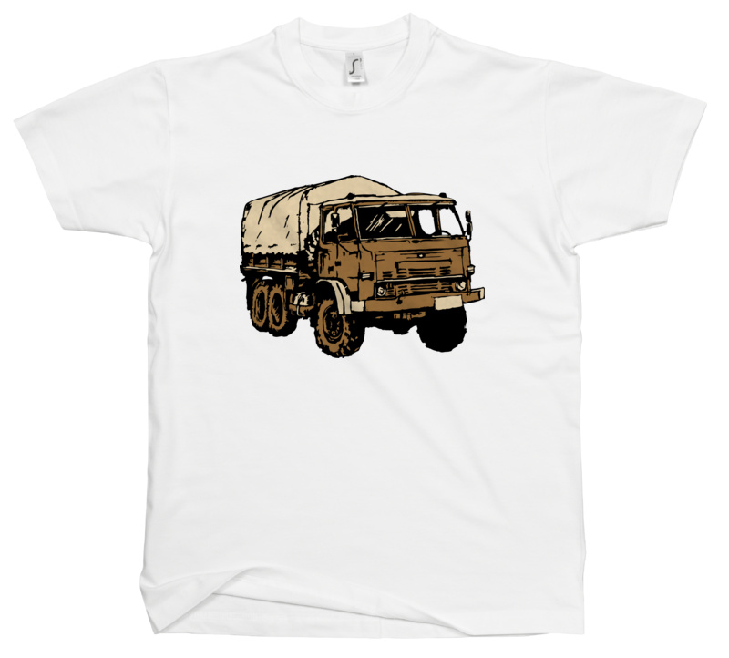 Ciężarówka wojskowa star 266 - Męska Koszulka Biała
