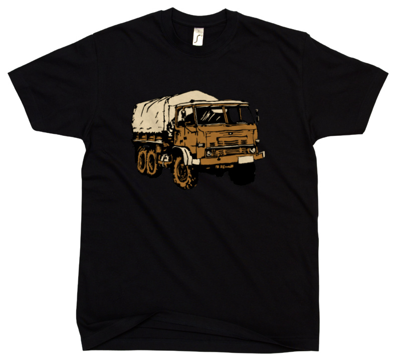 Ciężarówka wojskowa star 266 - Męska Koszulka Czarna