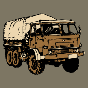 Ciężarówka wojskowa star 266 - Męska Koszulka Khaki
