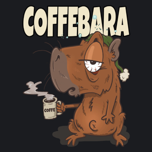 Coffebara kawa kapibara - Damska Koszulka Czarna