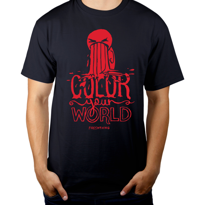 Color Your World - Męska Koszulka Ciemnogranatowa