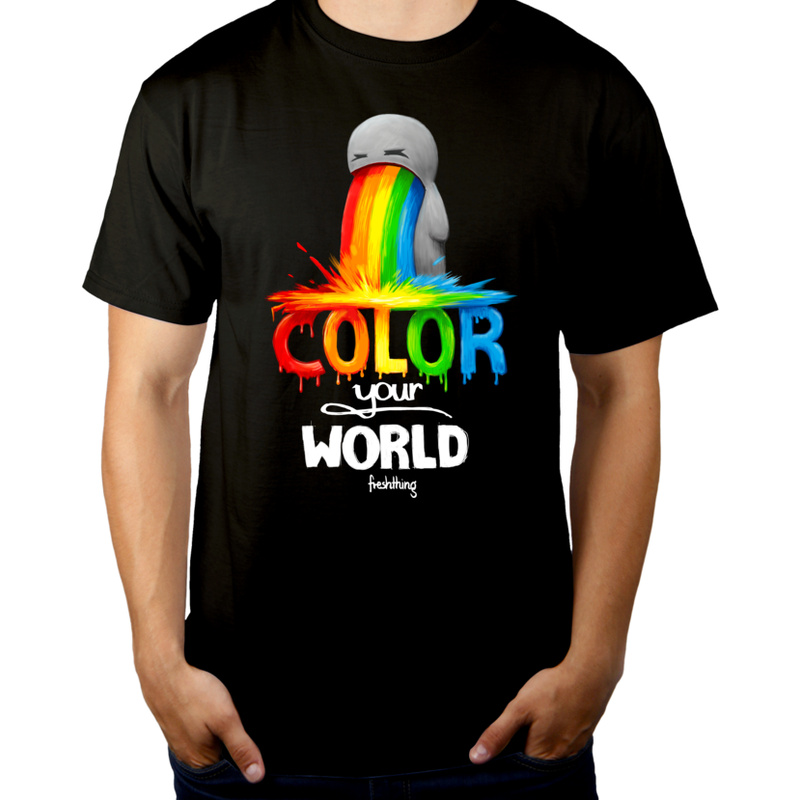 Color Your World - Męska Koszulka Czarna
