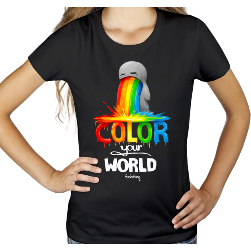 Color Your World - Damska Koszulka Czarna
