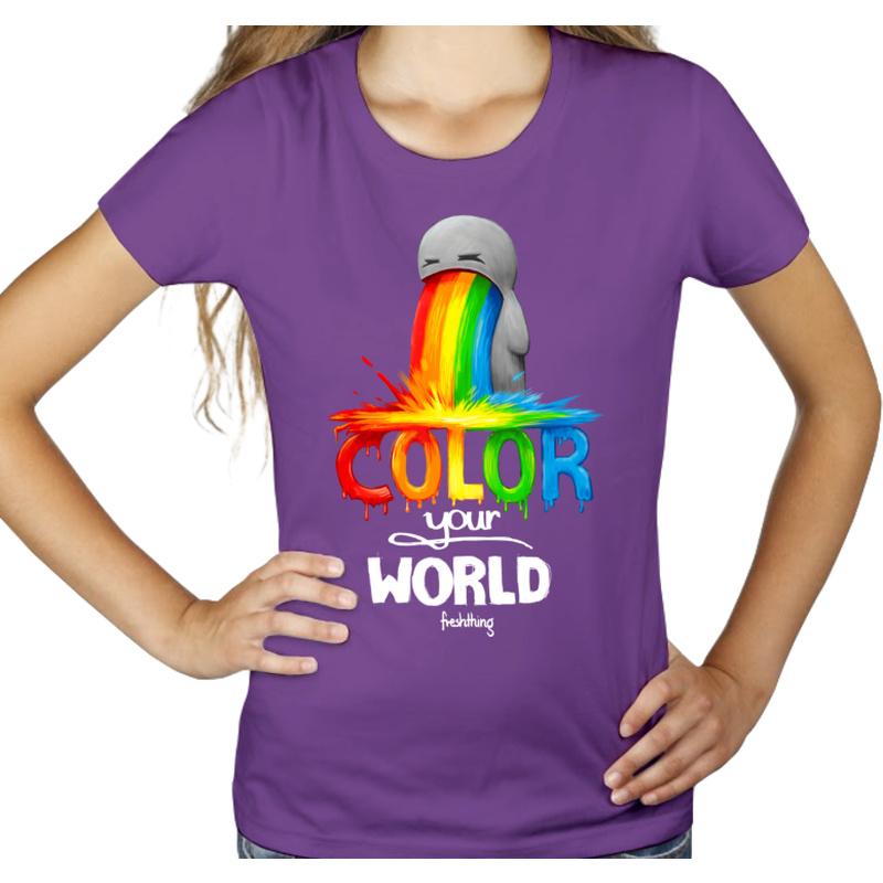 Color Your World - Damska Koszulka Fioletowa