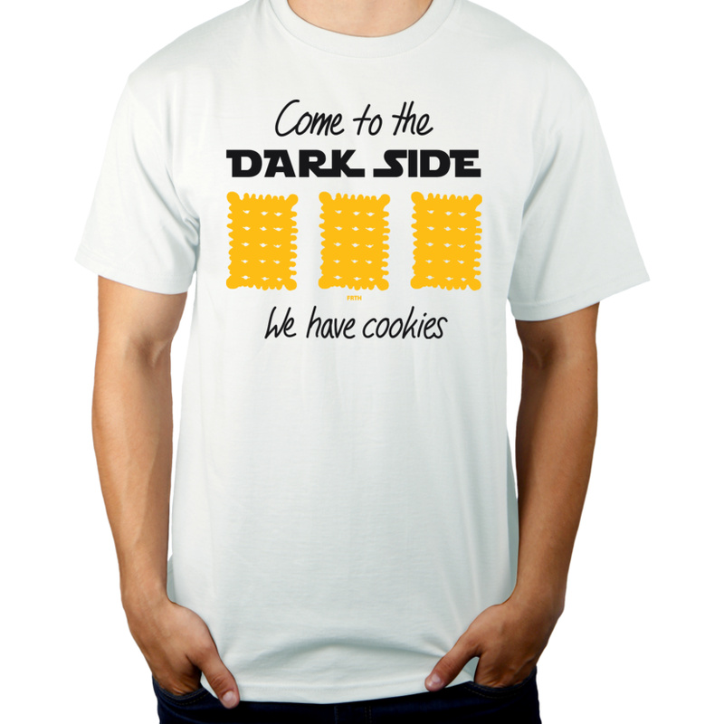 Come To The Dark Side We Have Cookies - Męska Koszulka Biała