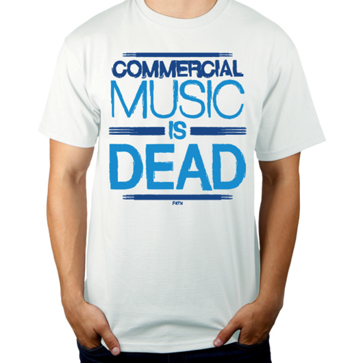 Commercial Music Is Dead - Męska Koszulka Biała