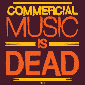 Commercial Music Is Dead - Męska Koszulka Burgundowa