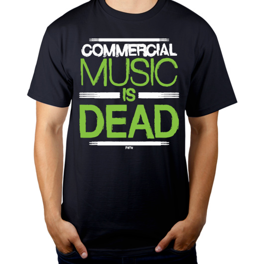 Commercial Music Is Dead - Męska Koszulka Ciemnogranatowa