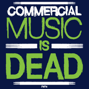 Commercial Music Is Dead - Męska Koszulka Ciemnogranatowa