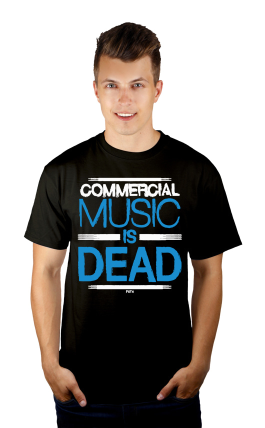 Commercial Music Is Dead - Męska Koszulka Czarna