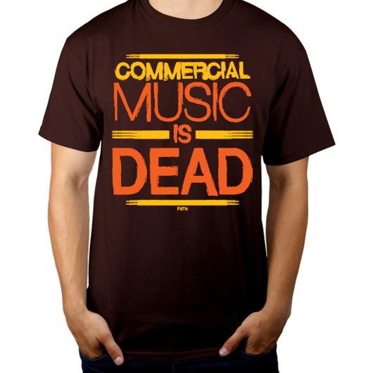Commercial Music Is Dead - Męska Koszulka Czekoladowa