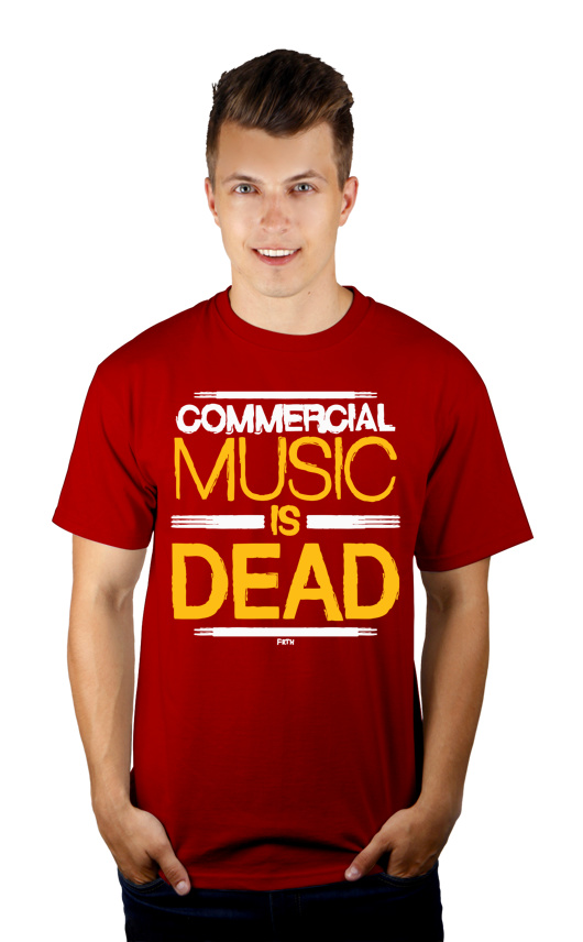 Commercial Music Is Dead - Męska Koszulka Czerwona
