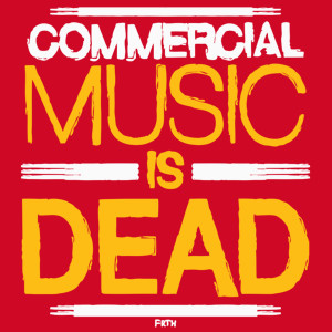 Commercial Music Is Dead - Męska Koszulka Czerwona
